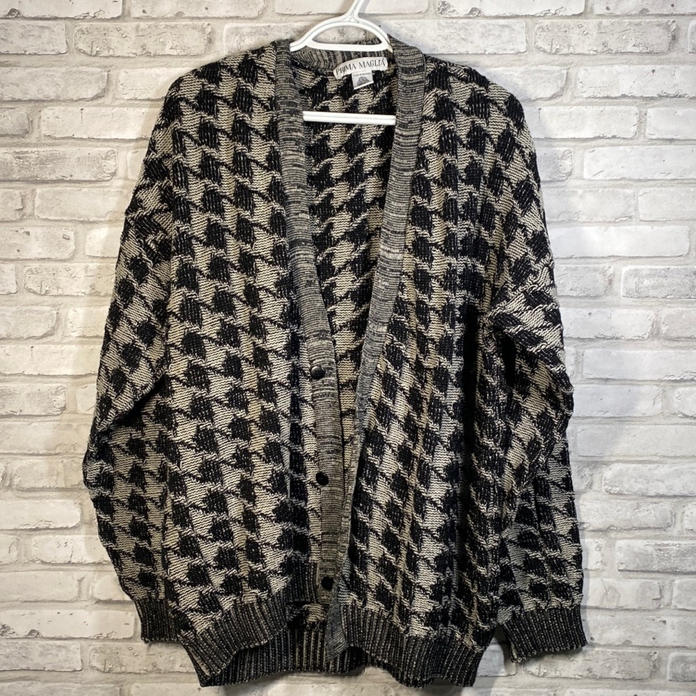 Prima maglia mens large pure virgin wool cardigan